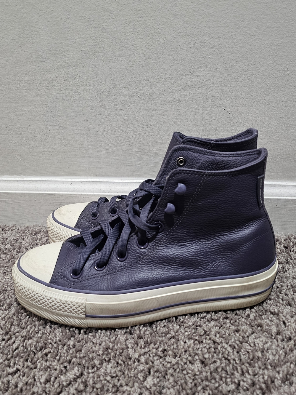 Converse Chuck Taylor All Star Lift High Top Sneakers - Purple Size 8